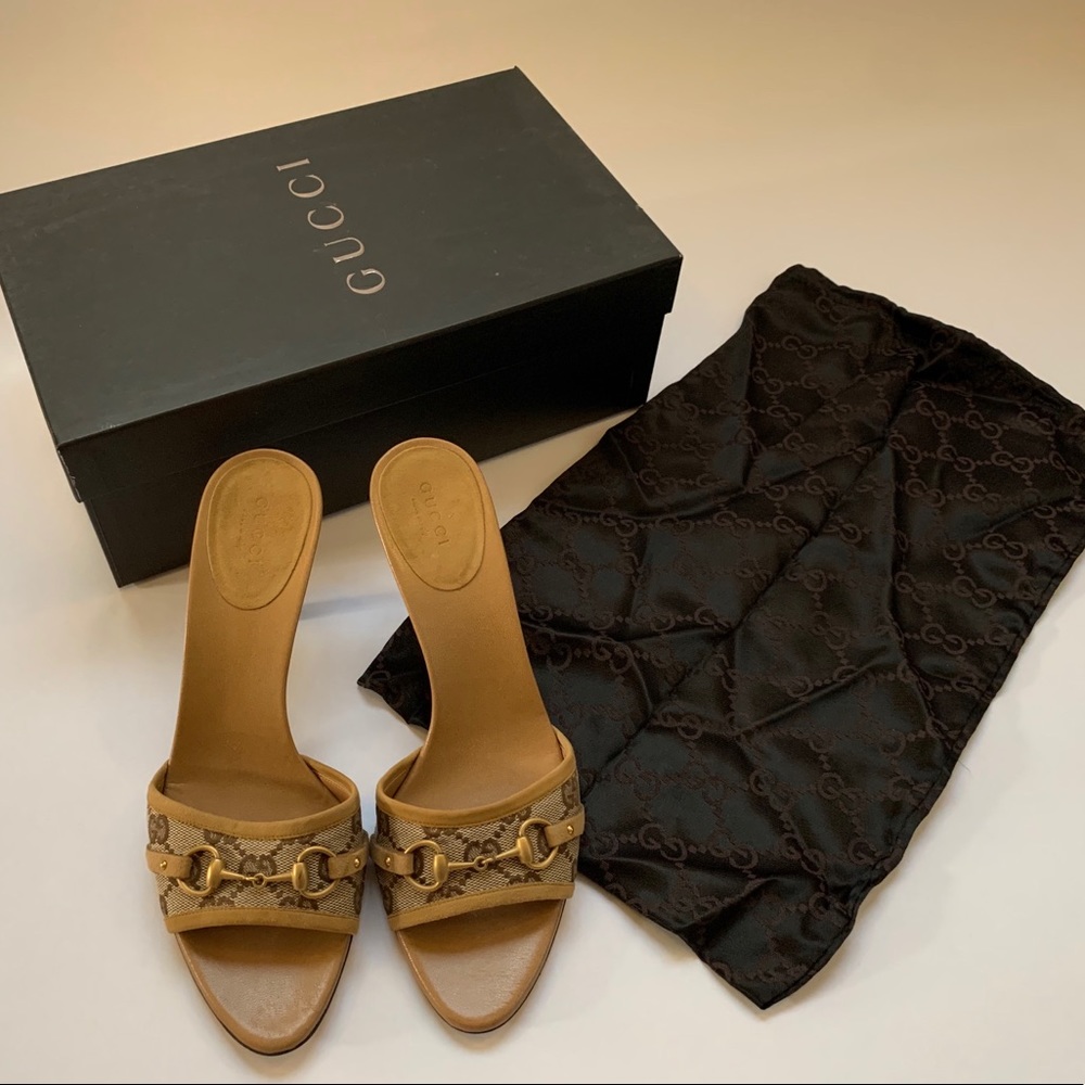 Gucci Vintage Kitten Heel Slides